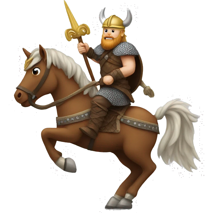 Viking riding a unicorn emoji