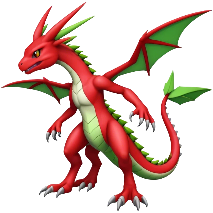 Cool edgy Guilmon-Flygon-Digimon, full body emoji