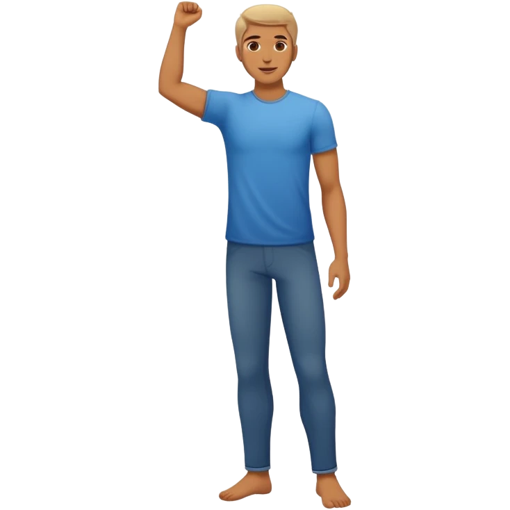 man (full-body) (one arm raised) emoji