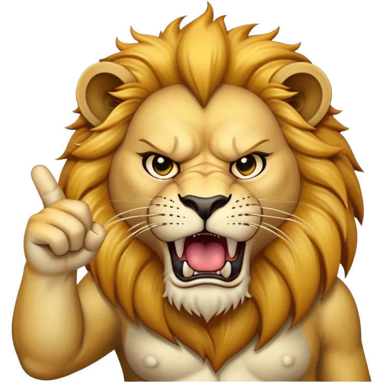 lion showing middle finger emoji