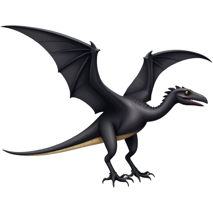 Black pterodactyl dinosaur accurate  emoji