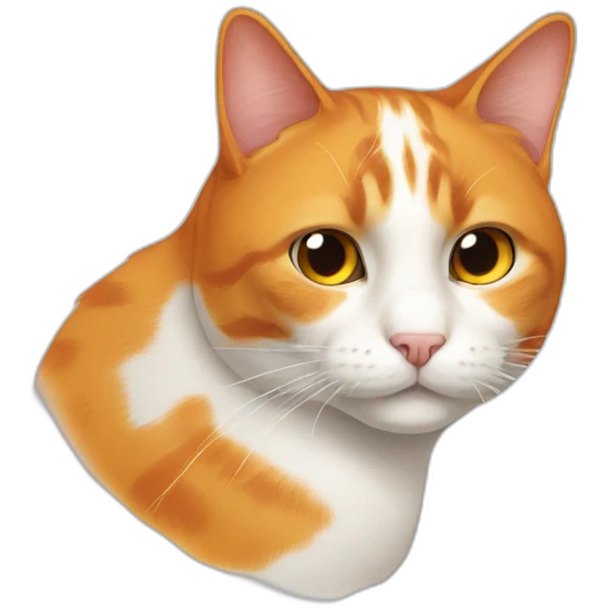 orange white cat with one eye scarred emoji