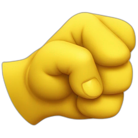 An emoji-like image depicting simple yellow character raising their clenched fist upward with a smiling face. make it with only yellow color emoji