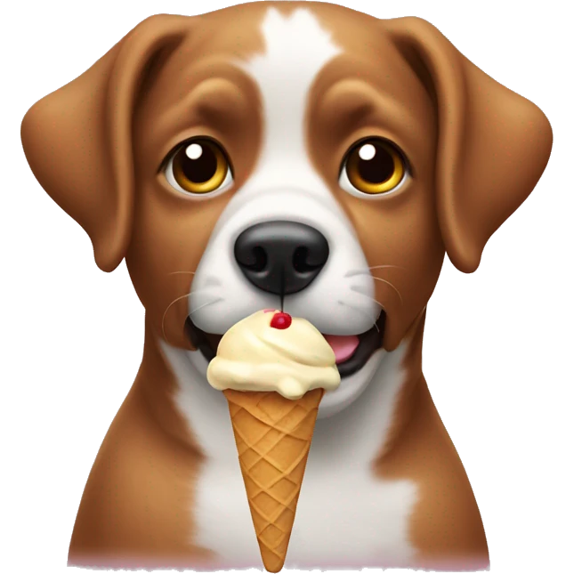 Dog eating icecream emoji