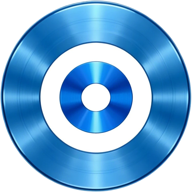 all blue Vinyl Record black inner first circle  emoji