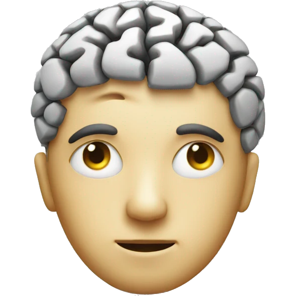 Face with smaller brain emoji