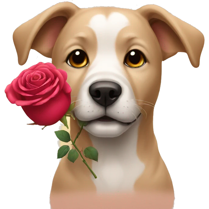 Dog with rose emoji