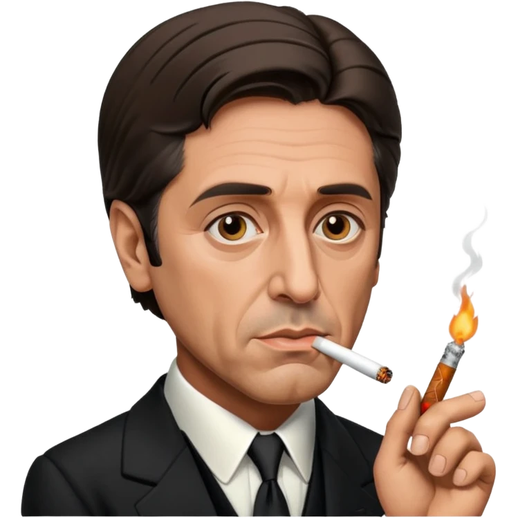 draw me brutal al pacino from godfather, who will smoke ciggarete emoji