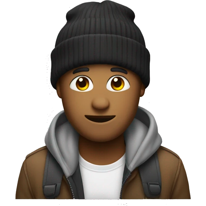 Emoji wearing a beany emoji
