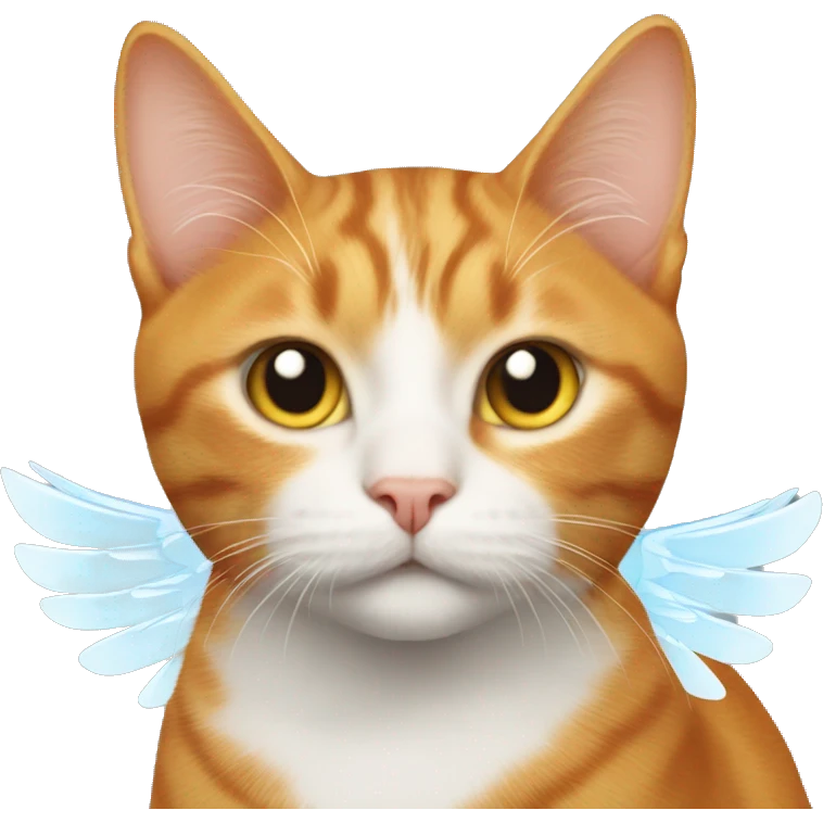 A ginger cat with angel wings emoji