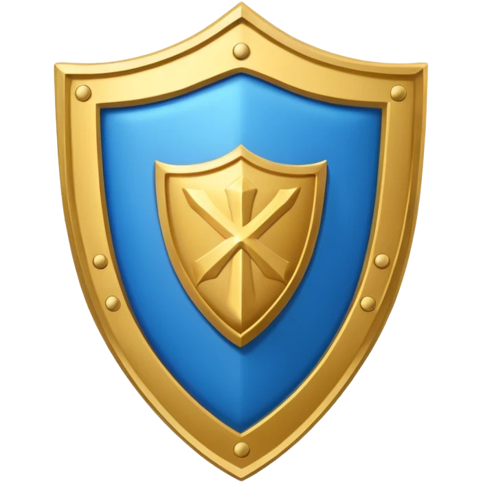 Gold Shield with blue interior and gold banner from Film Studios emoji