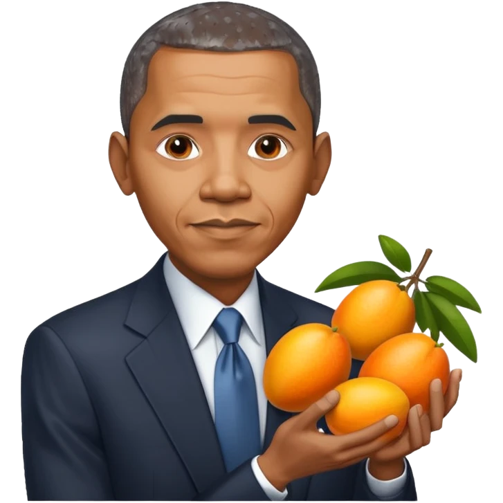Barack obama holding orange mangoes emoji