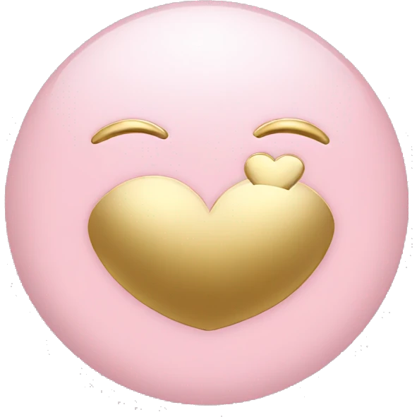 Light pink moon with gold heart  emoji