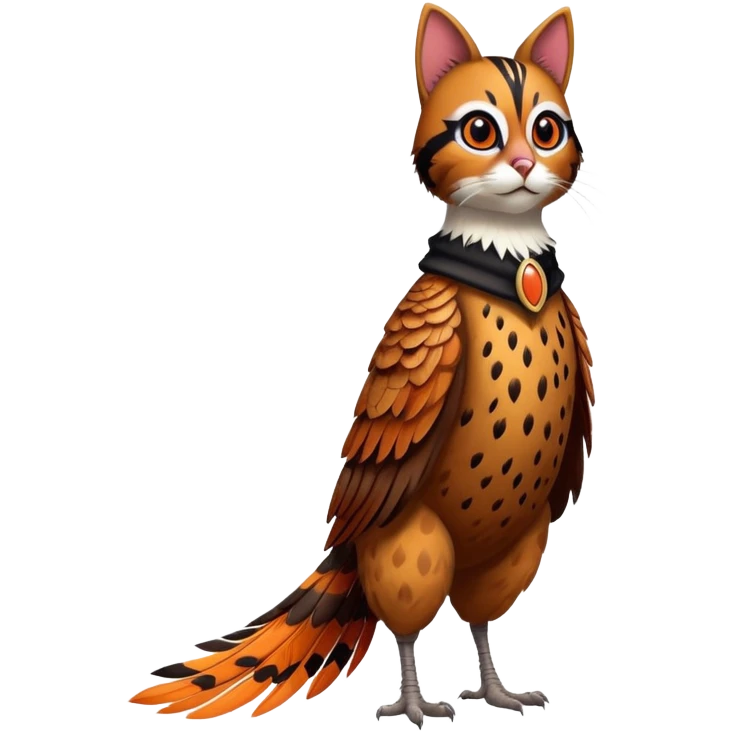 pheasant wearing a cat costume, standing pose emoji