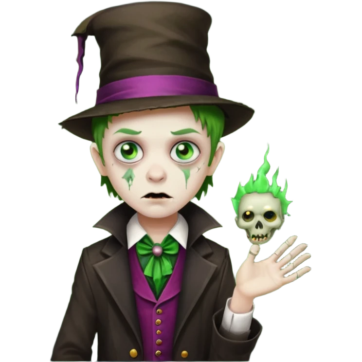Child magician Zombie emoji