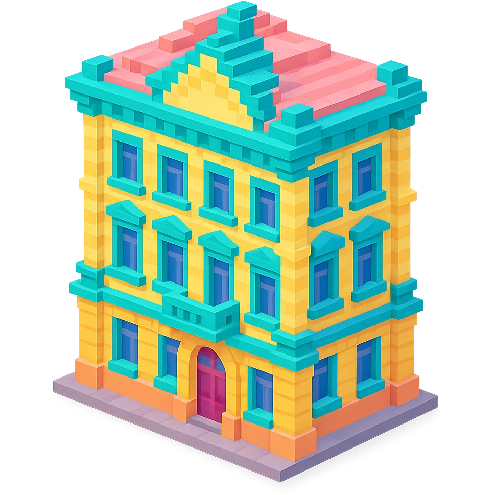 old Saint Petersburg building, classic architecture, ornate facade, pastel colors, isometric view emoji