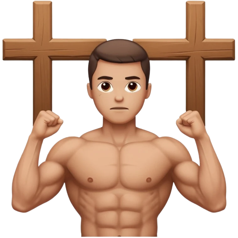 A person with the arms opened and extended forming a cross with their arms and body emoji