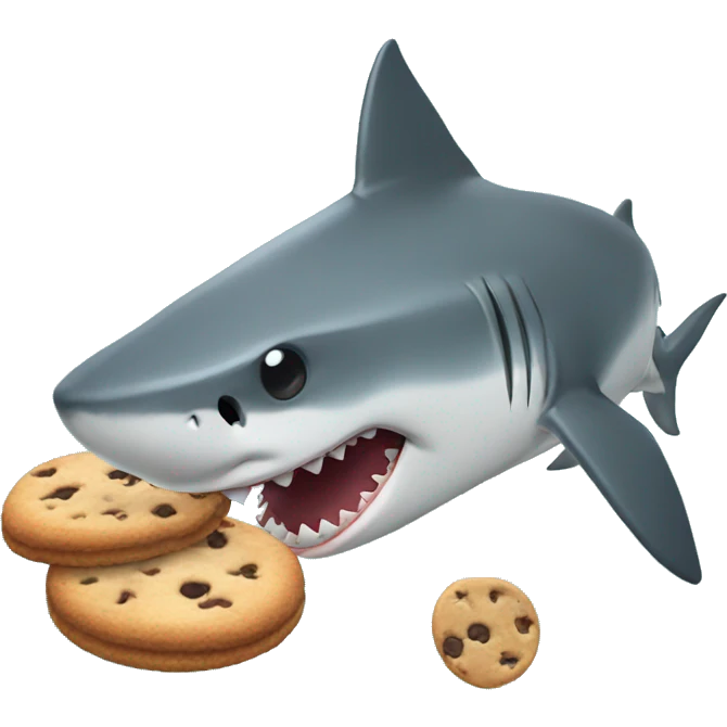 shark with cookie emoji