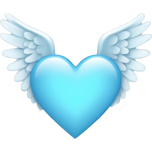 Light Blue heart with angel wings emoji