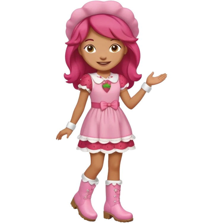 modern day cartoon character strawberry shortcake full body emoji