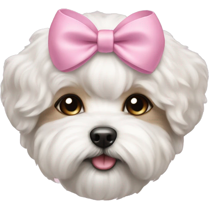 Schichon puppy pink bow  emoji