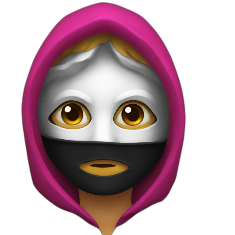 person wearing venetian mask with a black hood emoji