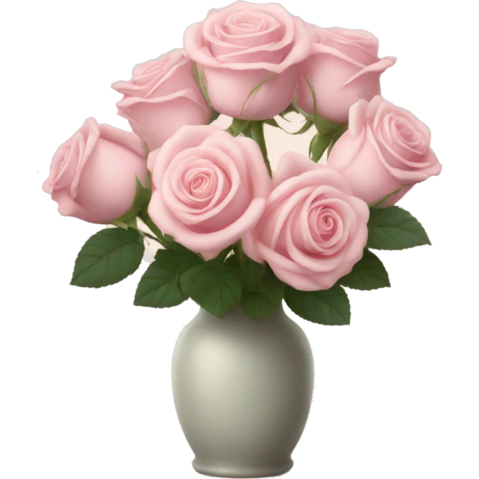 Pale pink roses in vase emoji
