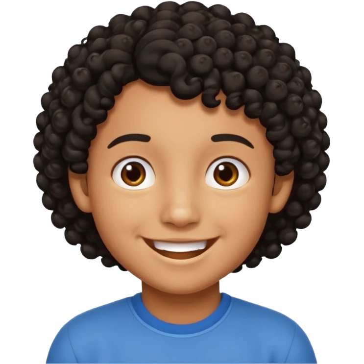 curly black haired kid emoji