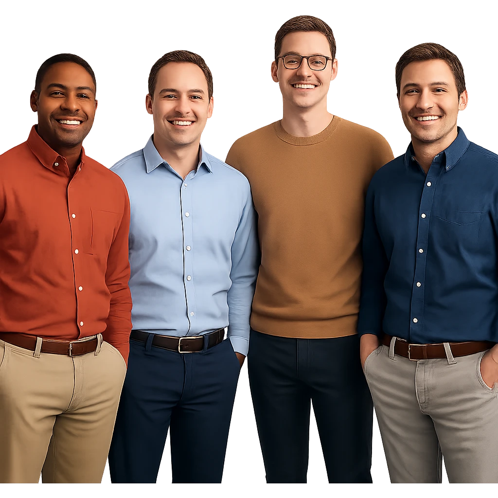 regular men, smiling, business casual, white background emoji