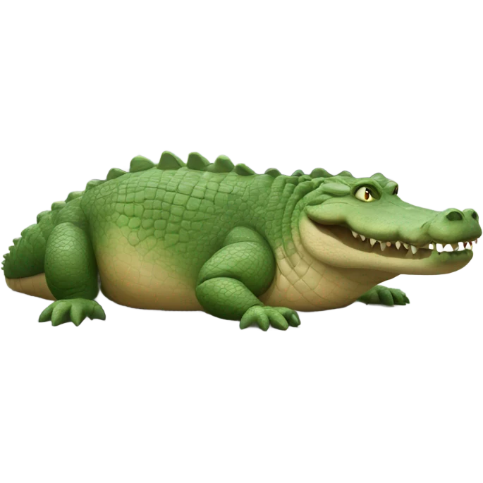 Fat crocodile waiting for the bus emoji