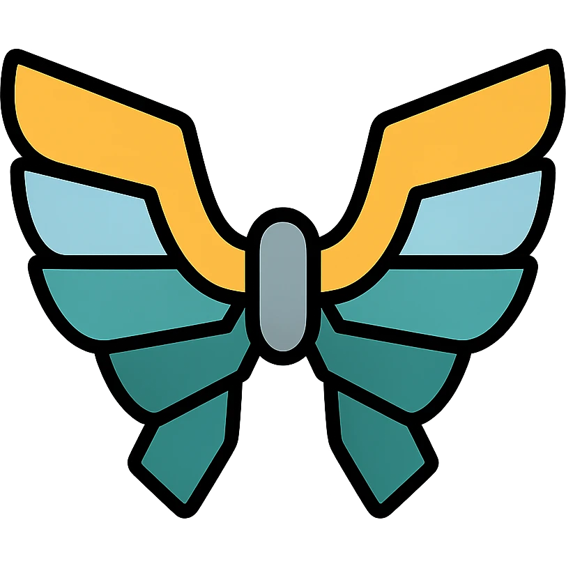 a pair of mechanical wings, metallic and futuristic, sleek icon style emoji