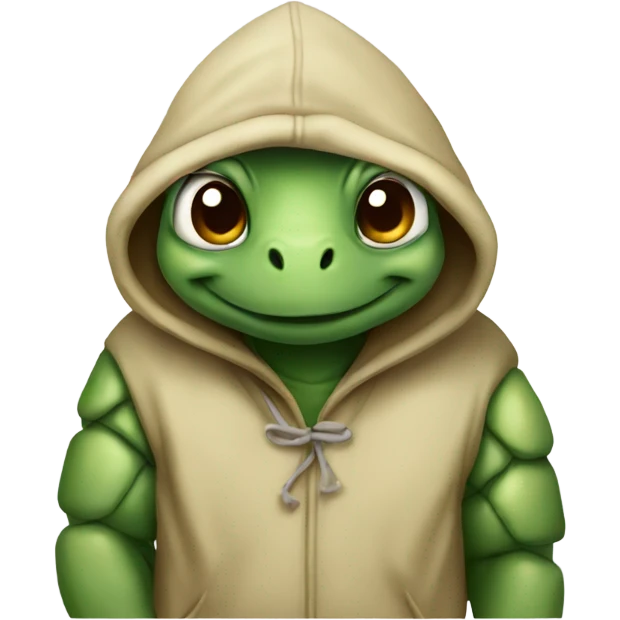 Turtle wearing a hoodie emoji