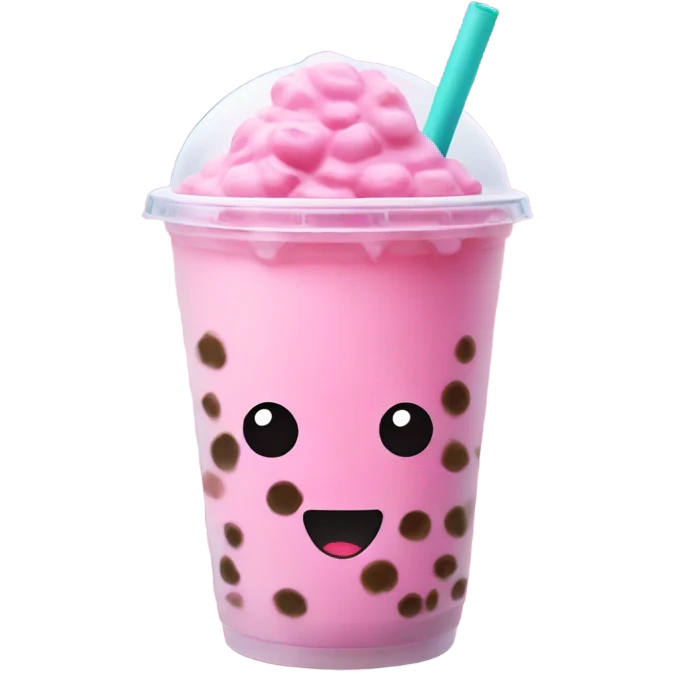 Pink boba tea emoji