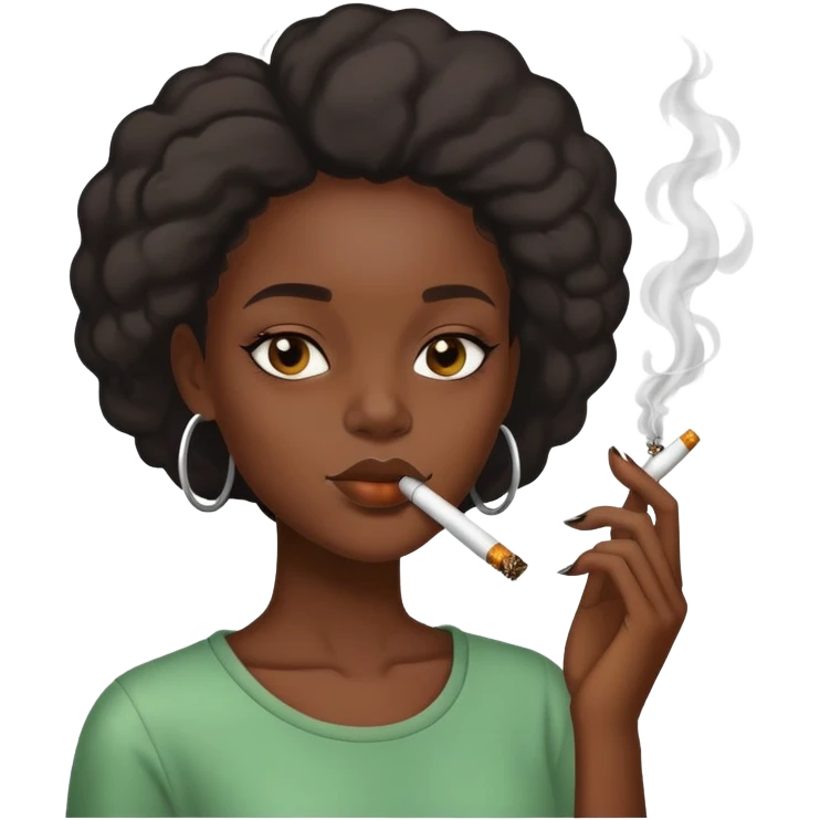 Black girl smoking a joint emoji