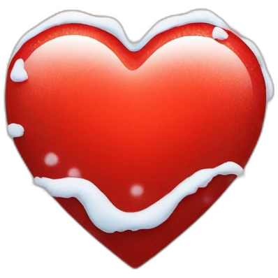 red heart with snow on top  emoji