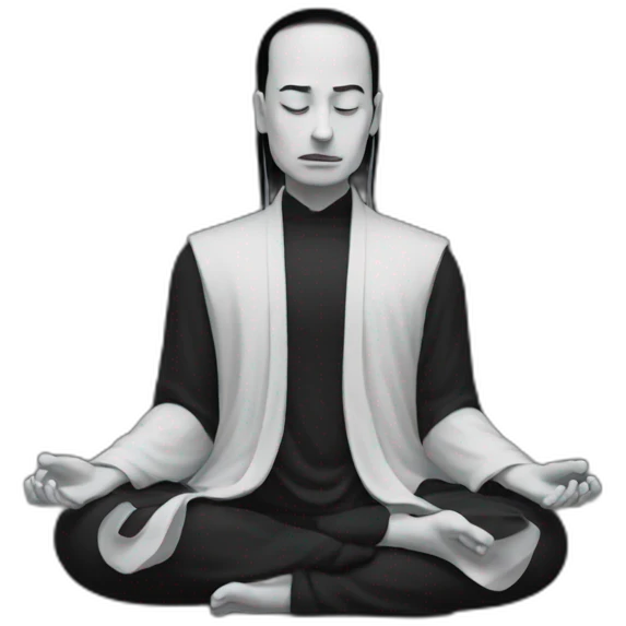 goth meditating emoji