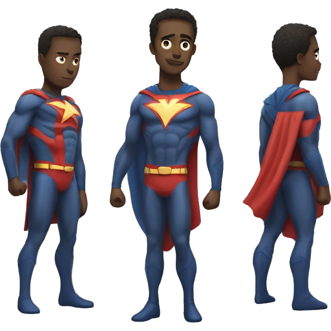 heroic pose of a superhero emoji