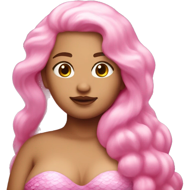 Pink light chubby mermaid emoji