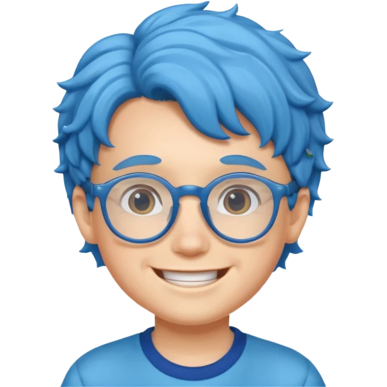 blue wavy haired kid with glasses emoji