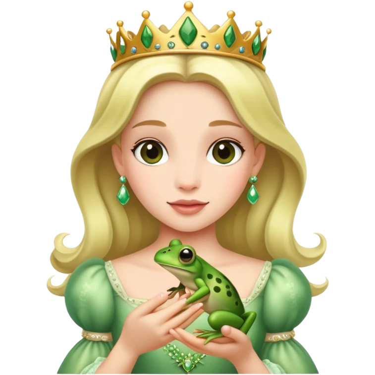 princess holding a frog emoji