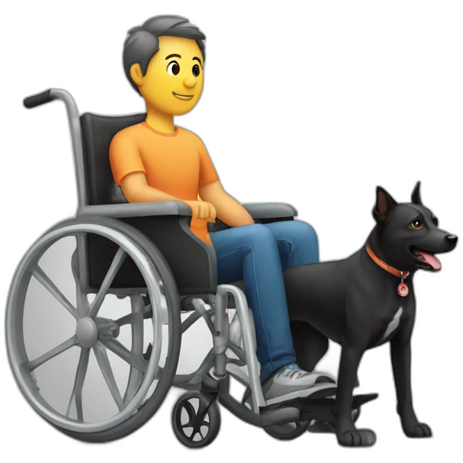 Chien et personne en fauteuil roulant emoji