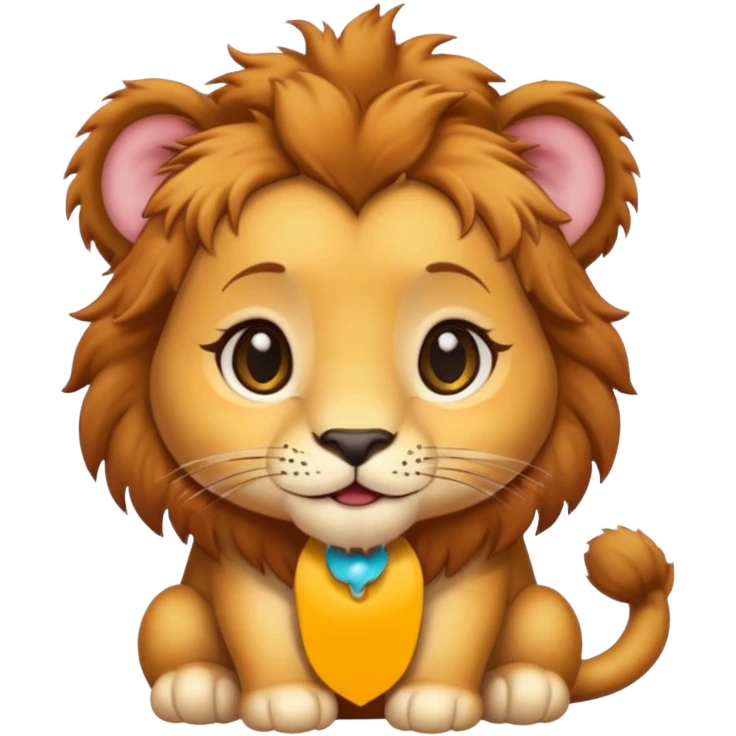 in lion family, only baby Girl lion., full body, single tail emoji
