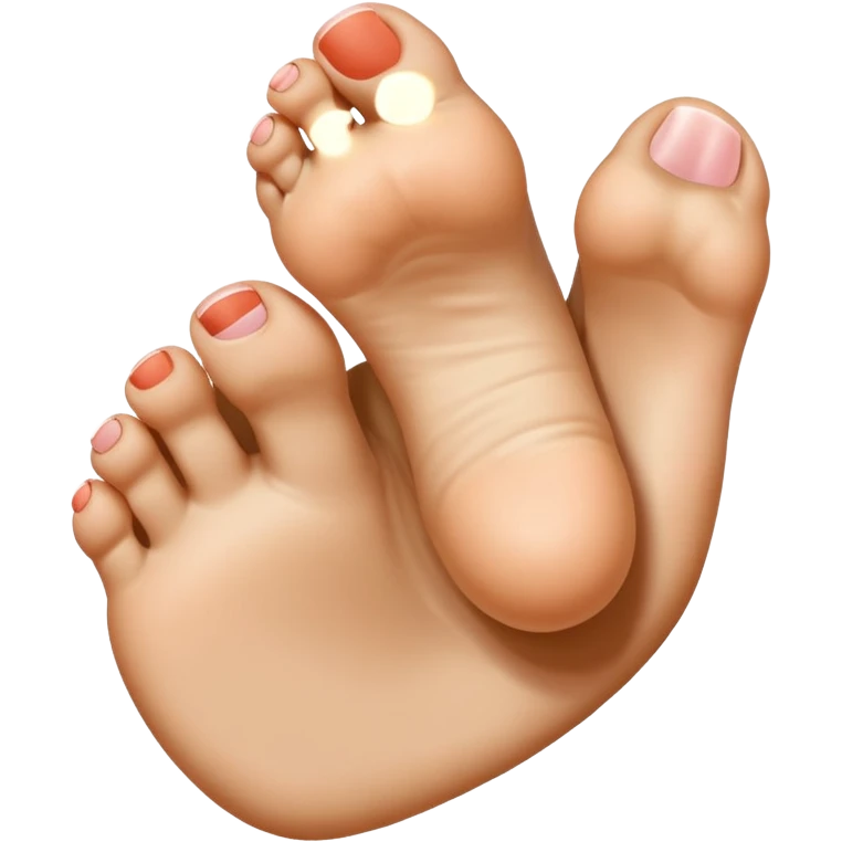 Bottom of a single foot with big top pointing up and The little toes curled down  emoji