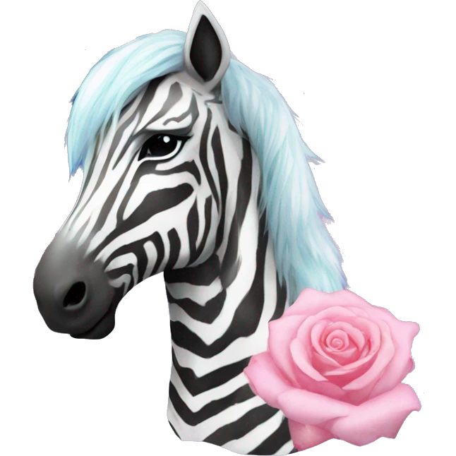 Zebra sparkling nebula unicorn Pegasus collage roses emoji