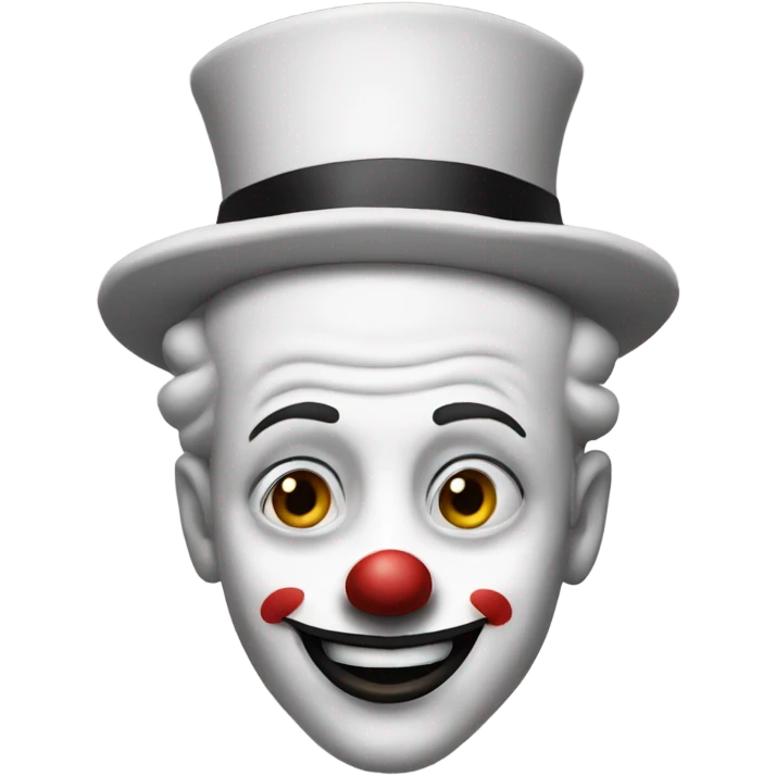 black and white clown emoji