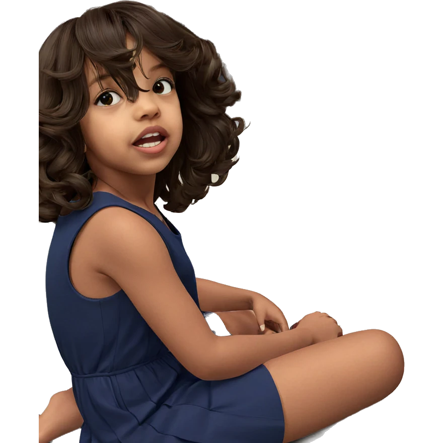 girls in dresses sitting down emoji