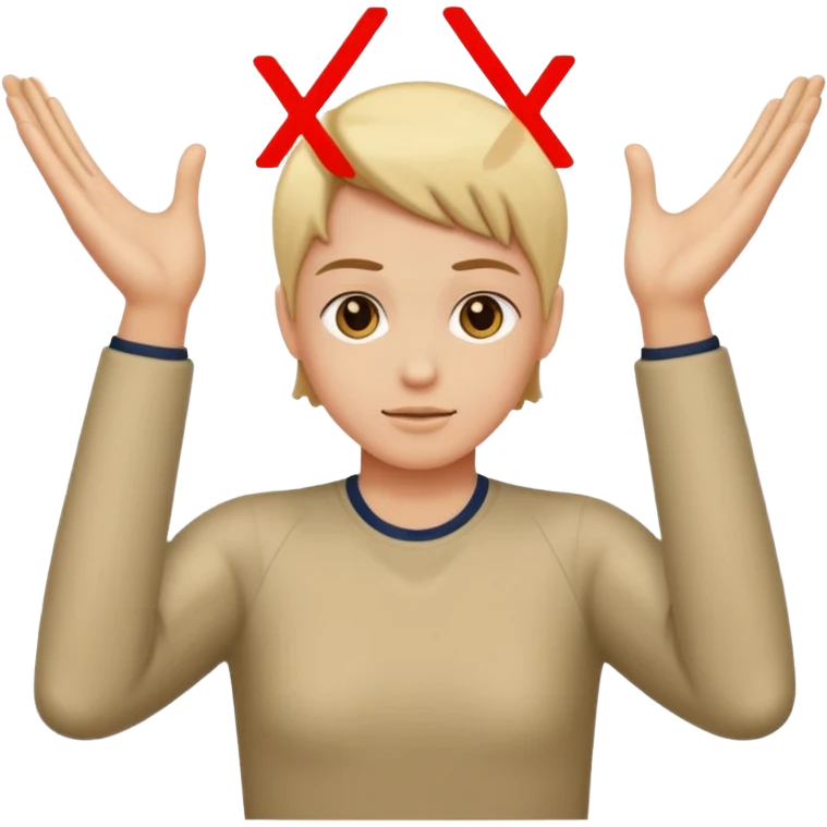 Please make an emoji where the wearer marks O or X with his arm. emoji