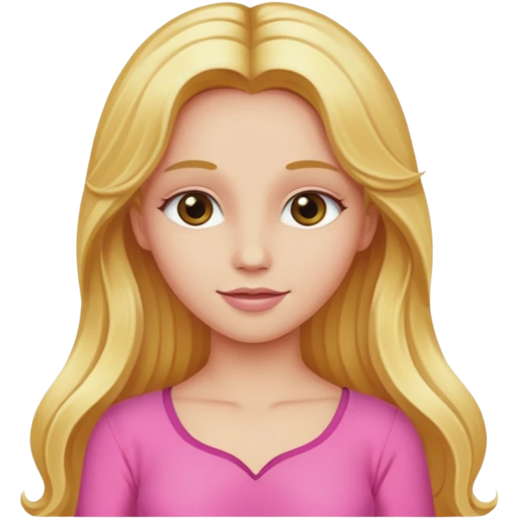 Venus from Gods and Goddesses with long golden blonde hair, pink outfit emoji