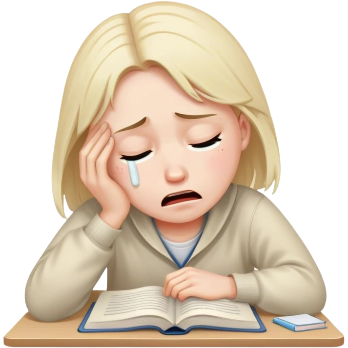 Students suffering and crying while studying emoji
