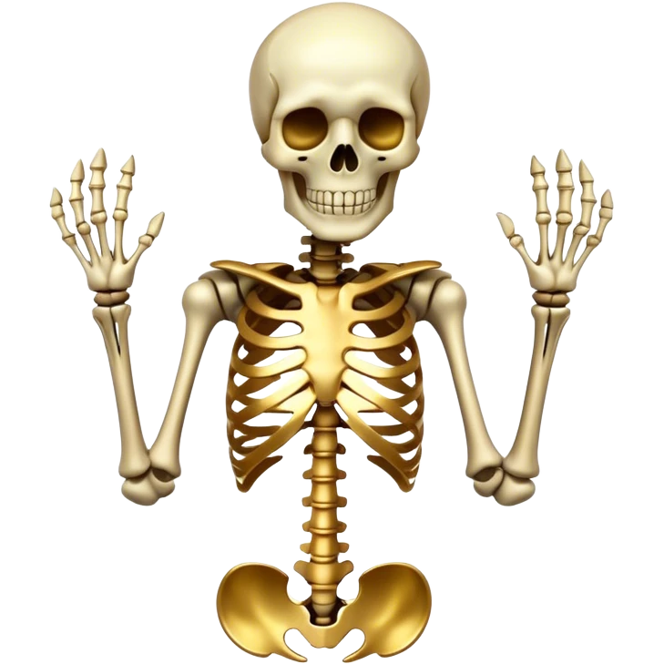Skeleton with golden bones emoji